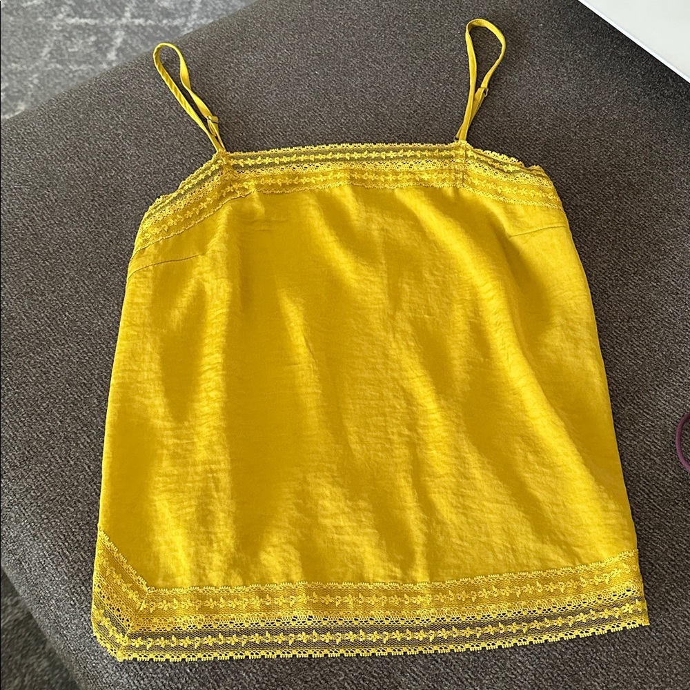 Abercrombie & Fitch Mustard Yellow Lace Cami